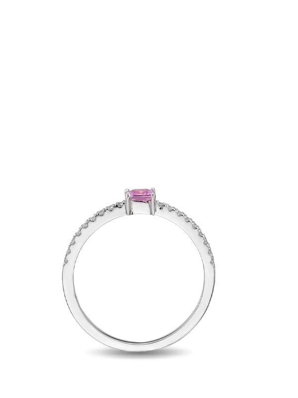 Printezis Fine Jewellery Δαχτυλίδι Λευκόχρυσο Κ18 με Ροζ Ζαφείρι και Διαμάντια 04-018-0841