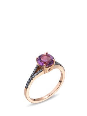 Printezis Fine Jewellery Δαχτυλίδι Χρυσό Κ18 με Αμέθυστο και Διαμάντια 04-018-0842