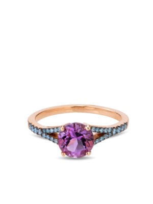 Printezis Fine Jewellery Δαχτυλίδι Χρυσό Κ18 με Αμέθυστο και Διαμάντια 04-018-0842