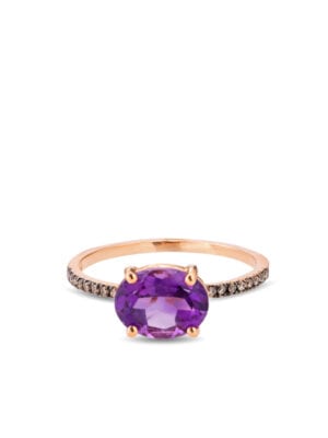 Printezis Fine Jewellery Δαχτυλίδι Χρυσό Κ18 με Αμέθυστο και Διαμάντια 04-018-0843