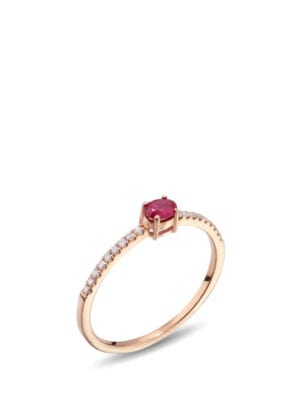 Printezis Fine Jewellery Δαχτυλίδι Χρυσό Κ18 με Ρουμπίνι και Διαμάντια 04-018-0844