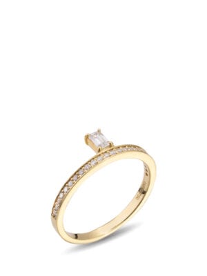 Printezis Fine Jewellery Μονόπετρο Δαχτυλίδι Λευκόχρυσο Κ18 με Διαμάντια 04-018-0846