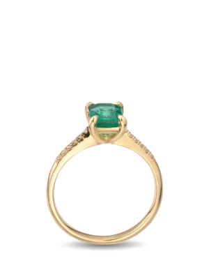 Printezis Fine Jewellery Δαχτυλίδι Χρυσό Κ18 με Σμαράγδι και Διαμάντια 04-018-0867