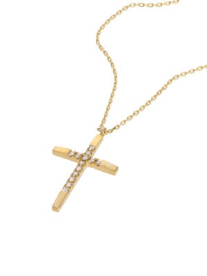 Printezis Fine Jewellery Σταυρός Χρυσός Κ18 με Διαμάντια 07-018-0516