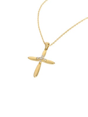 Printezis Fine Jewellery Σταυρός Χρυσός Κ18 με Διαμάντια 07-018-0517
