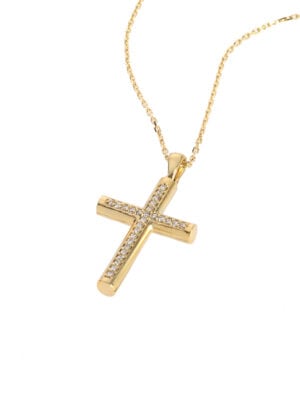 Printezis Fine Jewellery Σταυρός Χρυσός Κ18 με Διαμάντια 07-018-0518