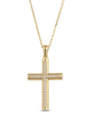 Printezis Fine Jewellery Σταυρός Χρυσός Κ18 με Διαμάντια 07-018-0518