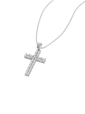 Printezis Fine Jewellery Σταυρός Λευκόχρυσος Κ18 με Διαμάντια 07-018-0521
