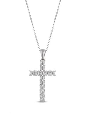 Printezis Fine Jewellery Σταυρός Λευκόχρυσος Κ18 με Διαμάντια 07-018-0521