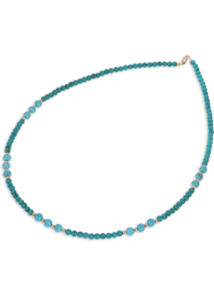 Κολιέ Χρυσό Κ14 με Turquoise CKG14KA/20