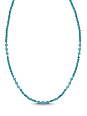 Κολιέ Χρυσό Κ14 με Turquoise CKG14KA/20