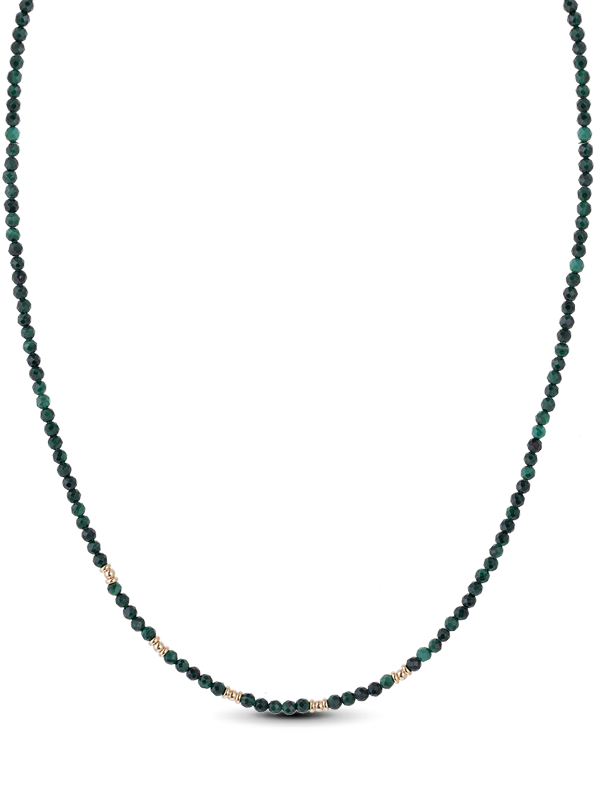 Κολιέ Χρυσό Κ14 με Μαλαχίτη CKG14KA/21