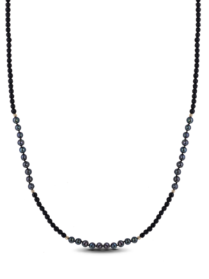 Κολιέ Χρυσό Κ14 με Μαύρα Μαργαριτάρια CKG14KA/22