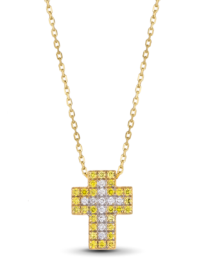 Printezis Fine Jewellery Σταυρός Χρυσός Κ18 με Διαμάντια SG18AN/24