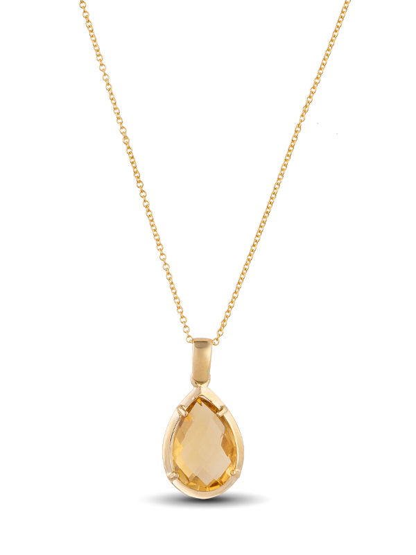 Printezis Κολιέ Χρυσό 14K με Citrine CKG14OT/26