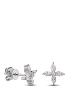 Printezis Fine Jewellery Σκουλαρίκια Λευκόχρυσα Κ18 με Διαμάντια DSW18DG/34