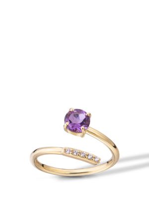 Δαχτυλίδι Χρυσό Κ14 με Ζιρκόν και Αμέθυστο CDG14GO/14
