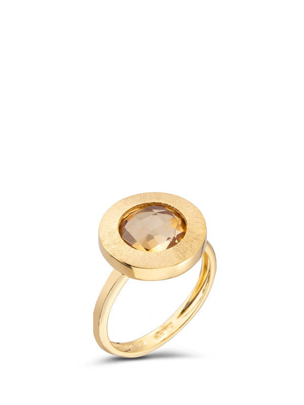Δαχτυλίδι Χρυσό Κ14 με citrine CDG14GO/12