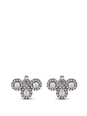 Σκουλαρίκια Λευκόχρυσα Κ14 με Ζιρκόν CSW14OT/48