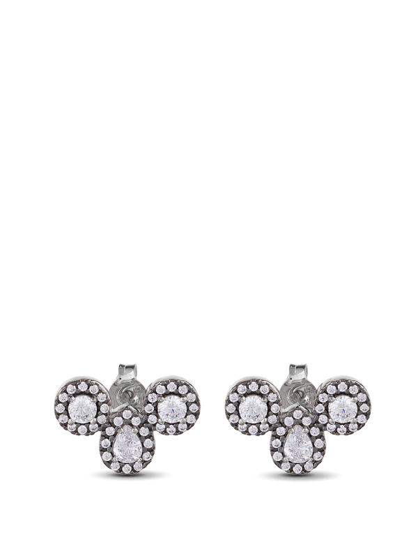 Σκουλαρίκια Λευκόχρυσα Κ14 με Ζιρκόν CSW14OT/48