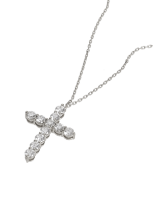 Printezis Fine Jewellery Σταυρός Λευκόχρυσος Κ18 με Διαμάντια SW18KA/40