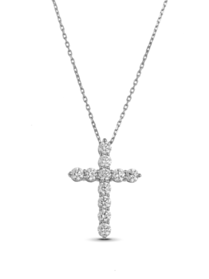 Printezis Fine Jewellery Σταυρός Λευκόχρυσος Κ18 με Διαμάντια SW18KA/40