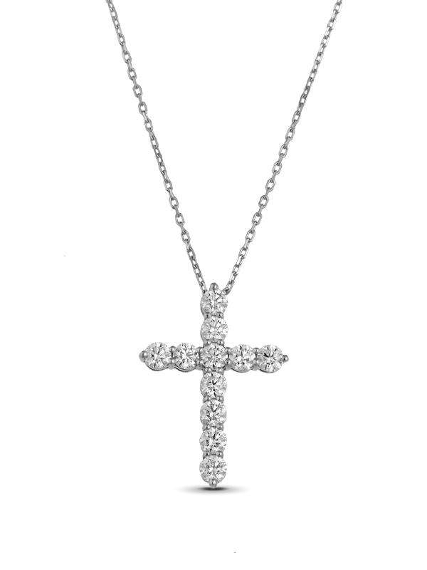 Printezis Fine Jewellery Σταυρός Λευκόχρυσος Κ18 με Διαμάντια SW18KA/40