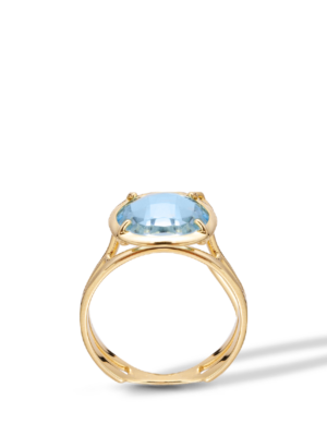 Δαχτυλίδι Χρυσό Κ14 με blue topaz CDG14GO/21