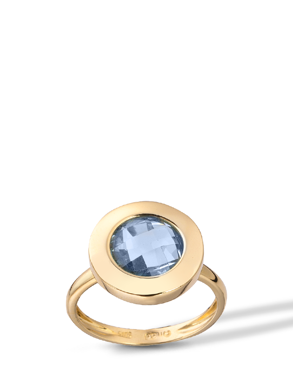 Δαχτυλίδι Χρυσό Κ14 με blue topaz CDG14GO/20