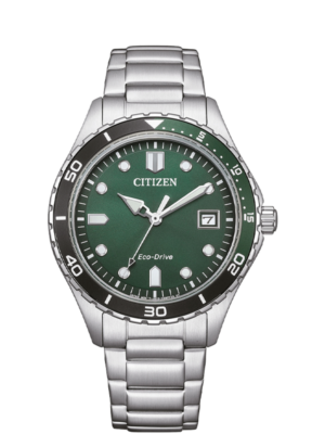 Eco Drive Γυναικείο ρολόι του οίκου CITIZEN με γαλάζιο καντράν. Με διάμετρο 36,80mm και στεγανό στα 100m / 10 bar.