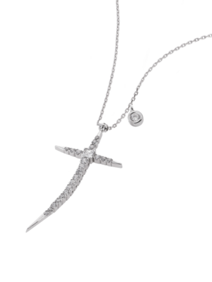 Printezis Κολιέ Λευκόχρυσο Κ14 με Ζιρκόν CKW14Z/56