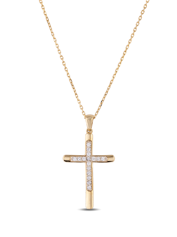 Printezis Fine Jewellery Σταυρός Χρυσός Κ18 με Διαμάντια SG18KA/40