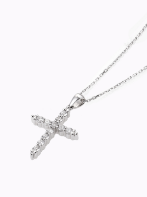 Printezis Fine Jewellery Σταυρός Λευκόχρυσος Κ18 με Διαμάντια SW18KA/45
