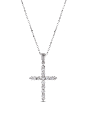 Printezis Fine Jewellery Σταυρός Λευκόχρυσος Κ18 με Διαμάντια SW18KA/45