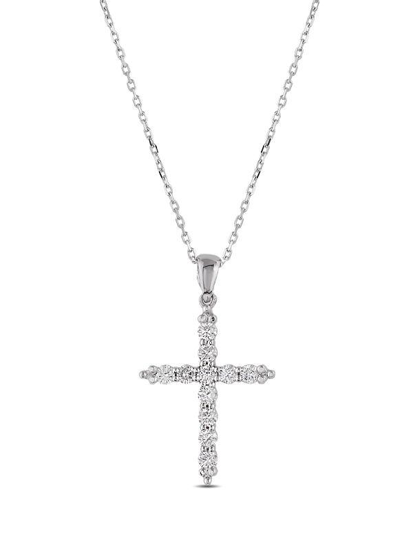 Printezis Fine Jewellery Σταυρός Λευκόχρυσος Κ18 με Διαμάντια SW18KA/45