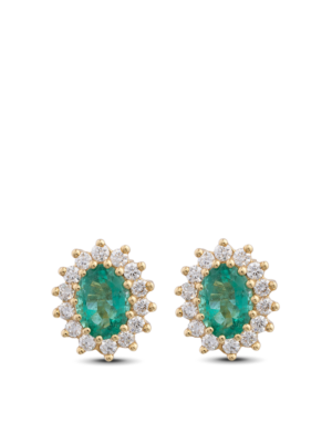 Printezis Fine Jewellery Σκουλαρίκια Χρυσά Κ18 με Σμαράγδια και Διαμάντια DSG18KA/35