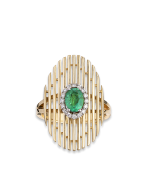 Printezis Fine Jewellery Δαχτυλίδι Χρυσό Κ18 με Σμαράγδι και Διαμάντια DG18KA/30