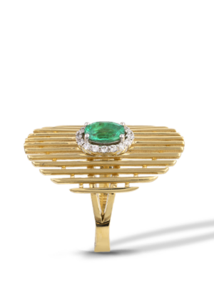 Printezis Fine Jewellery Δαχτυλίδι Χρυσό Κ18 με Σμαράγδι και Διαμάντια DG18KA/30