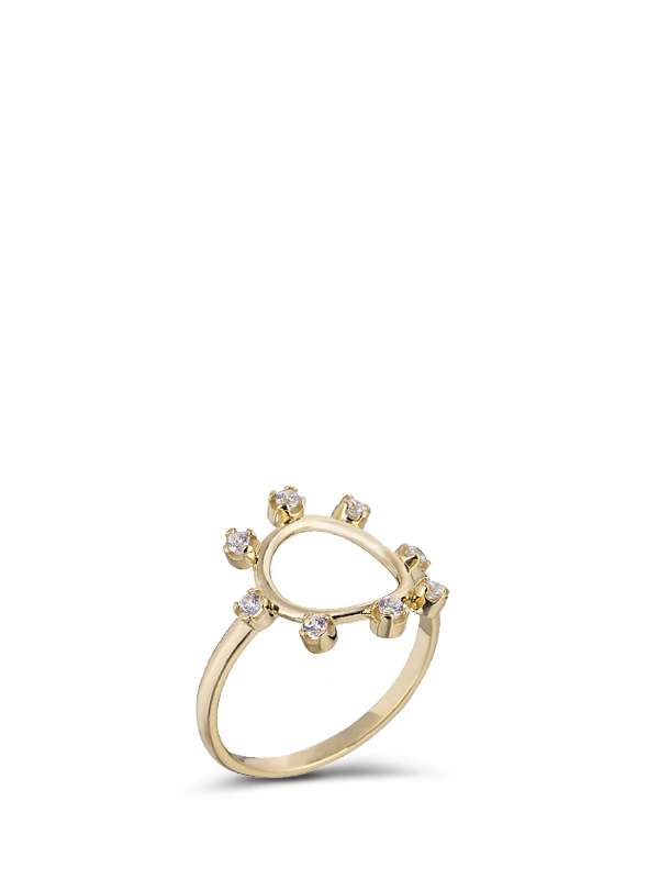 Δαχτυλίδι Χρυσό Κ14 με ζιρκόν CDG14GO/26